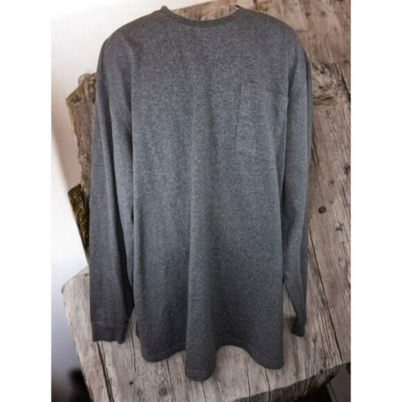 Carhartt Mens Long Sleeve Tshirt XLT Gray Crewneck Work Pocket - Picture 1 of 7